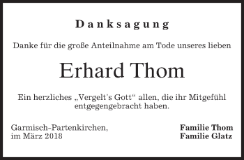 Traueranzeige von Erhard Thom von merkurtz