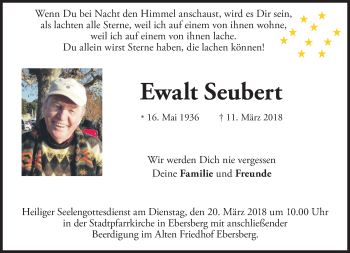 Traueranzeige von Ewalt Seubert