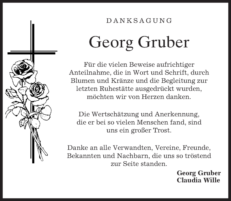  Traueranzeige für Georg Gruber vom 03.03.2018 aus merkurtz