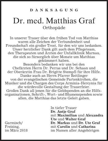 Traueranzeige von Matthias Graf von merkurtz