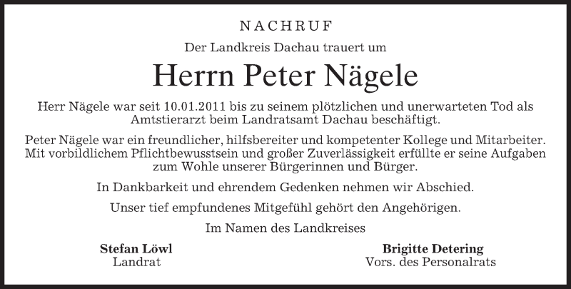  Traueranzeige für Peter Nägele vom 22.03.2018 aus merkurtz