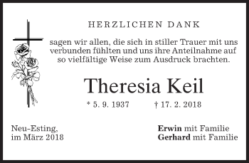 Traueranzeige von Theresia Keil