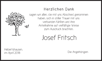 Traueranzeige von Josef Fritsch