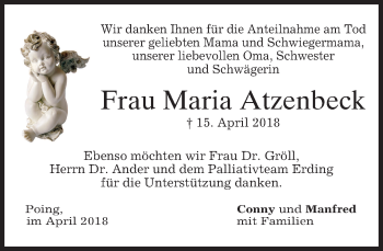 Traueranzeige von Maria Atzenbeck von merkurtz