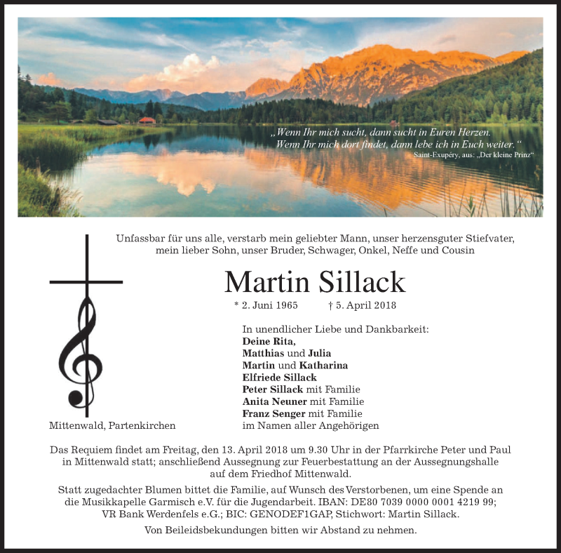  Traueranzeige für Martin Sillack vom 10.04.2018 aus merkurtz