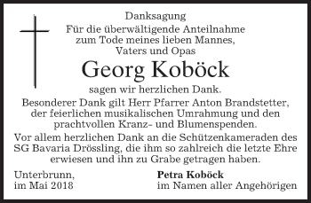 Traueranzeige von Georg Koböck von merkurtz