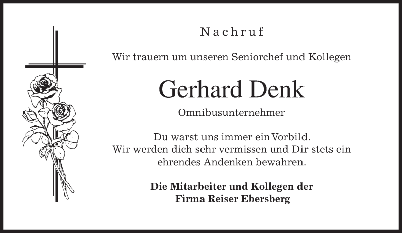  Traueranzeige für Gerhard Denk vom 23.05.2018 aus merkurtz