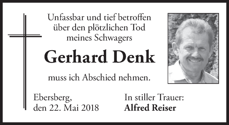  Traueranzeige für Gerhard Denk vom 22.05.2018 aus merkurtz