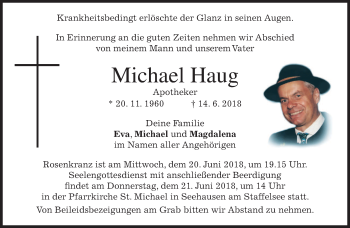Traueranzeige von Michael Haug von merkurtz