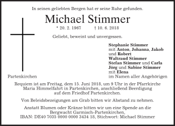 Traueranzeige von Michael Stimmer von merkurtz