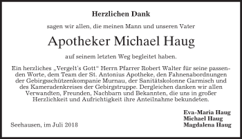 Traueranzeige von Michael Haug von merkurtz
