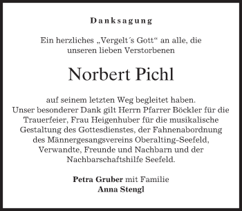Traueranzeige von Norbert Pichl