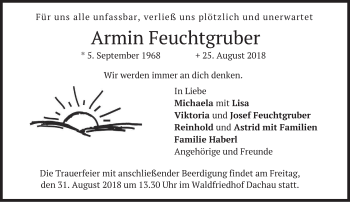 Traueranzeige von Armin Feuchtgruber von merkurtz