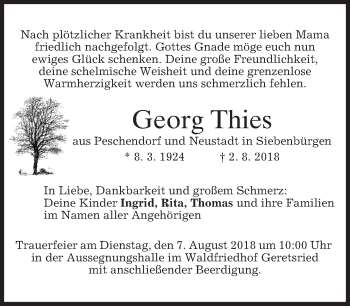 Traueranzeige von Georg Thies von merkurtz