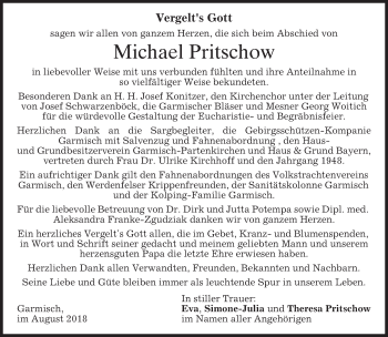 Traueranzeige von Michael Pritschow von merkurtz