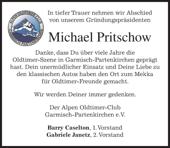 Traueranzeige von Michael Pritschow von merkurtz