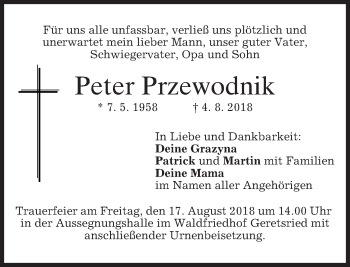 Traueranzeige von Peter Przewodnik von merkurtz