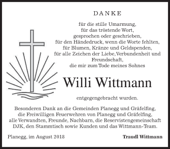 Traueranzeige von Willi Wittmann von merkurtz