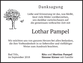 Traueranzeige von Lothar Pampel von merkurtz