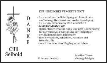 Traueranzeige von Cilli Seibold von merkurtz