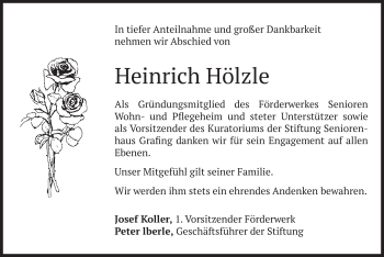 Traueranzeige von Heinrich Hölzle