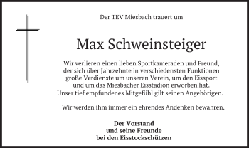 Traueranzeige von Max Schweinsteiger von merkurtz