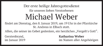 Traueranzeige von Michael Weber von merkurtz