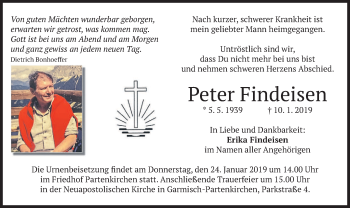 Traueranzeige von Peter Findeisen von merkurtz