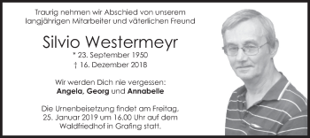 Traueranzeige von Silvio Westermeyr von merkurtz