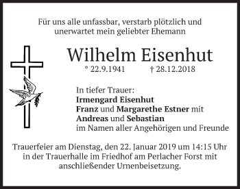 Traueranzeige von Wilhelm Eisenhut von merkurtz