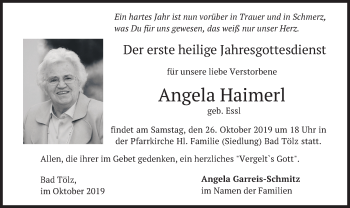 Traueranzeigen von Angela Haimerl | trauer.merkur.de