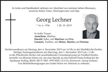 Traueranzeige von Georg Lechner von merkurtz