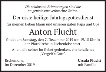 Traueranzeige von Anton Flucht von merkurtz