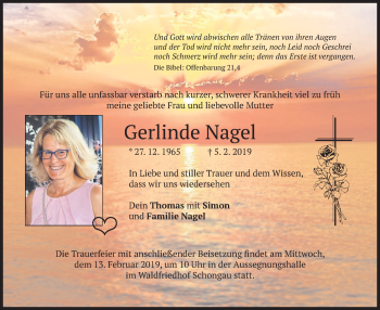 Traueranzeige von Gerlinde Nagel von merkurtz