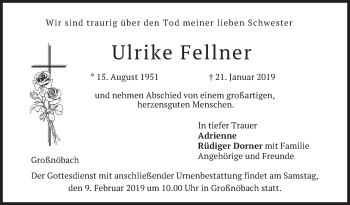 Traueranzeige von Ulrike Fellner von merkurtz