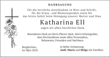 Traueranzeige von Katharina Ell von merkurtz