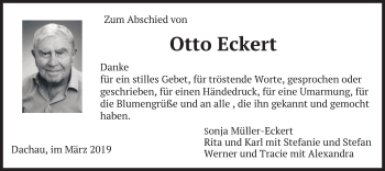 Traueranzeige von Otto Eckert von merkurtz