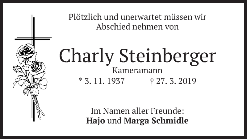  Traueranzeige für Charly Steinberger vom 04.04.2019 aus merkurtz