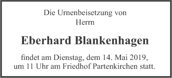 Traueranzeige von Eberhard Blankenhagen von merkurtz