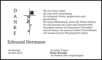 Traueranzeige von Edmund Hermann von merkurtz