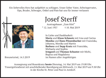 Traueranzeige von Josef Sterff von merkurtz