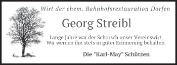 Traueranzeige von Georg Streibl von merkurtz