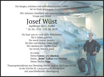 Traueranzeige von Josef Wüst von merkurtz