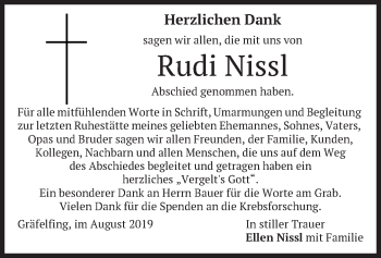 Traueranzeige von Rudi Nissl von merkurtz