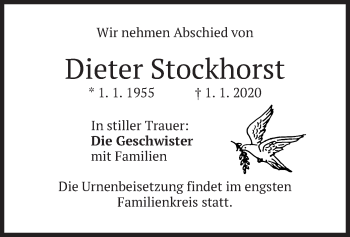 Traueranzeige von Dieter Stockhorst von merkurtz