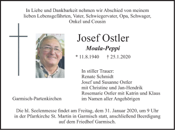 Traueranzeige von Josef Ostler von merkurtz