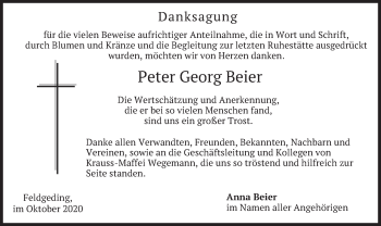 Traueranzeige von Peter Georg Beier von merkurtz