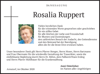 Traueranzeige von Rosalia Ruppert von merkurtz
