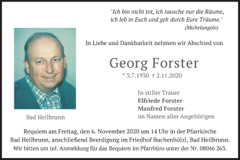 Traueranzeige von Georg Forster von merkurtz