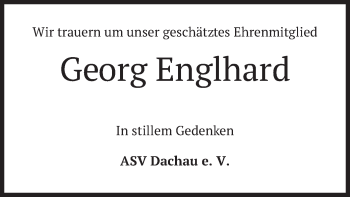 Traueranzeige von Georg Englhard